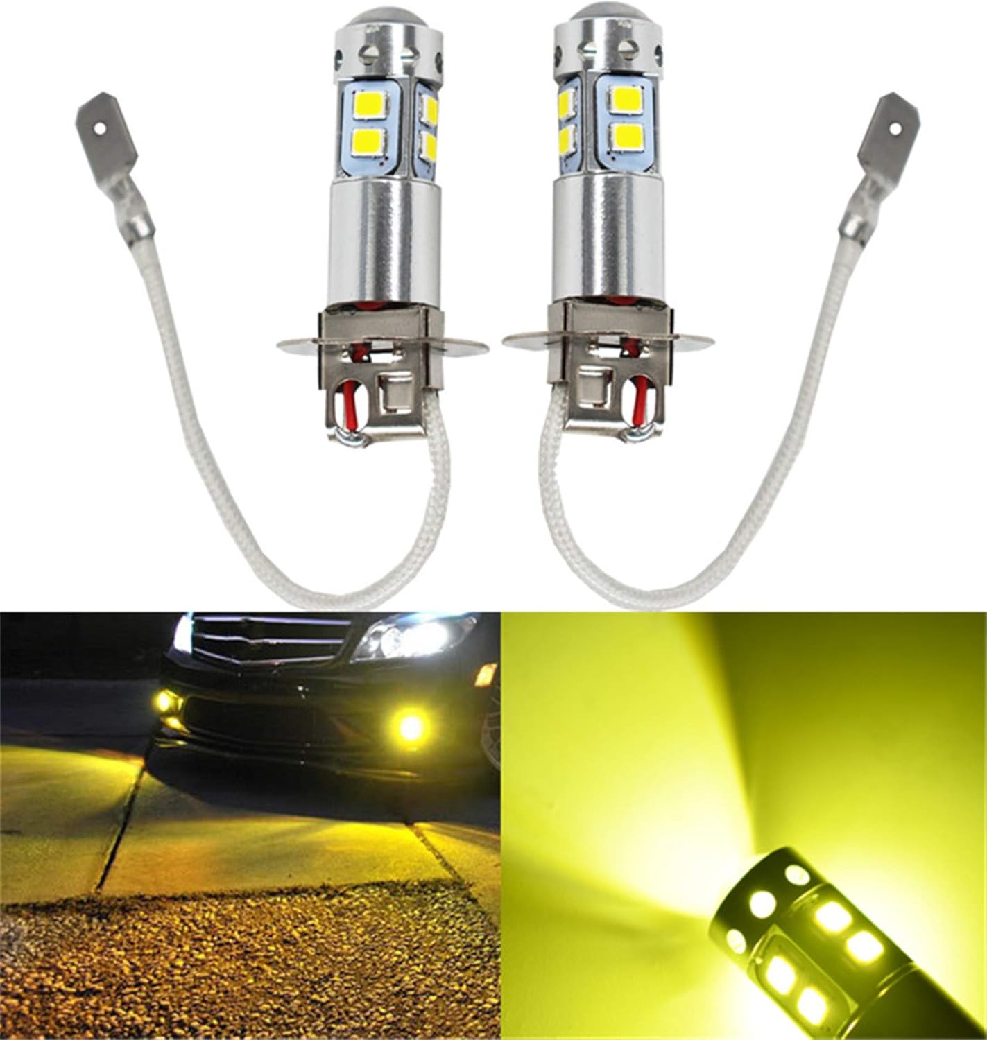 h3 led yellow bulb